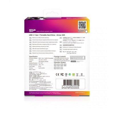 Dysk zewnętrzny Silicon Power Armor A30 SP020TBPHDA30S3K (2 TB ; 2.5&quot;; USB 3.1; 5400 obr/min)