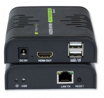 TECHLY KVM EXTENDER HDMI+USB PO SKRĘTCE DO 120M IDATA HDMI-KVM2