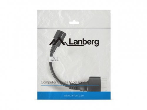 LANBERG PRZEDŁUŻACZ KABLA ZASILAJĄCEGO IEC 320 C14 -&gt; SCHUKO(F), 20CM