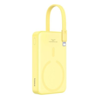 Powerbank Baseus Magnetic Mini Air Wireless 10000mAh 20W+kabel USB C-USB C (żółty)