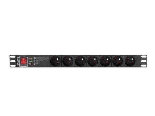 LANBERG LISTWA ZASILAJĄCA RACK PDU PRO 19&quot; (1U, 16A, 7X 230V PL, 2M, CZARNA) PDU-PRO-07E-0200-BK