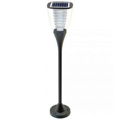 POWERNEED SOLARNA LAMPA OGRODOWA PEARL 100LM, CIEPŁY BIAŁY LEDX7, PANEL SOLARNY 1.6W CZUJNIK ZMIERZCHU, 80CM, CZARNA, ESL-25H