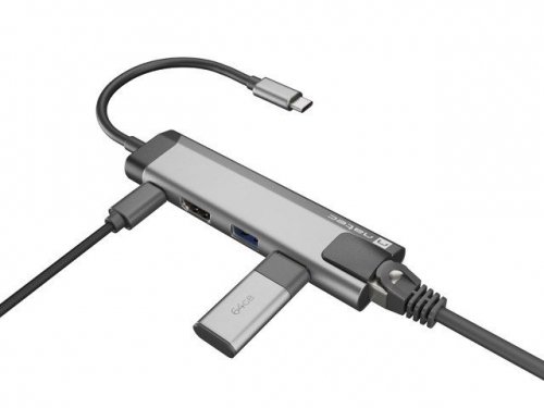 NATEC MULTIPORT FOWLER GO USB-C -&gt; HUB USB 3.0 X2, HDMI 4K, USB-C PD, RJ45 NMP-1985