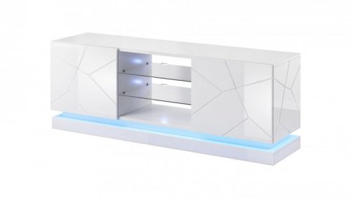 Szafka RTV QIU 160 MDF biały połysk/ biały połysk