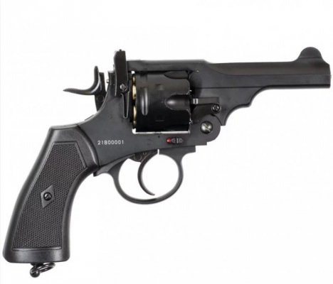 Rewolwer WEBLEY MKVI .455 Police kal.4,5 mm Diabolo łuski 6-strzał. lufa 4&quot; CO2 Black Ekp do17J