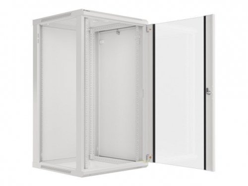 Szafa jednosekcyjna Lanberg WF01-6622-10S (22U; 1080mm / 600mm / 600 mm; wisząca; Szklane; 19&#039;&#039;; kolor szary)