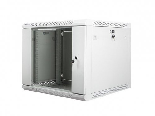 Szafa rack Lanberg WF01-6609-10S (9U; 500mm / 600mm / 600 mm; wisząca; Szklane; 19&#039;&#039;; kolor szary)