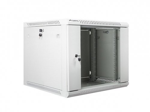 Szafa rack Lanberg WF01-6609-10S (9U; 500mm / 600mm / 600 mm; wisząca; Szklane; 19&#039;&#039;; kolor szary)