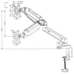 Uchwyt biurkowy do monitora Maclean MC-860 (biurkowy; 13&quot; - 27&quot;; max. 8kg)