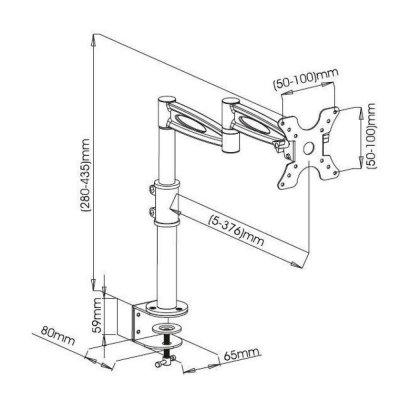 Techly ICA-LCD 502BK uchwyt / stojak do monitorów 68,6 cm (27&quot;) Biurko Czarny