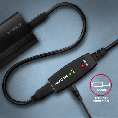 Axagon ADR-215 USB 2.0 A-M -&gt; A-F active extension/repeater cable 15m - Kabel - Digital/Daten kabel USB USB A Czarny