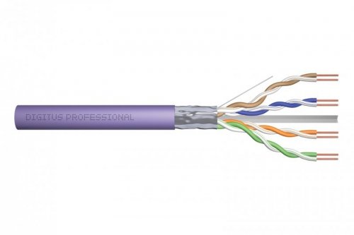 Kabel instalacyjny DIGITUS kat.6, F/UTP, Dca, AWG23/1, LSOH, 305m, fioletowy, szpula