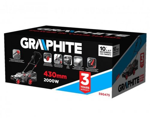 Kosiarka elektryczna 2000W Graphite szerokość koszenia 430mm