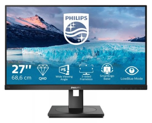 Philips S Line 275S1AE/00 LED display 68,6 cm (27&quot;) 2560 x 1440 px 2K Ultra HD LCD Czarny