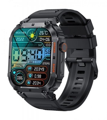 Denver SWC-191B smartwatch / zegarek sportowy 4,98 cm (1.96&quot;) IPS Cyfrowy 320 x 386 px Ekran dotykowy Czarny