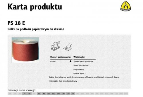 KLINGSPOR ROLKA NA PODŁOŻU PAPIEROWYM PS18E 150mm gr. 80  (50mb)