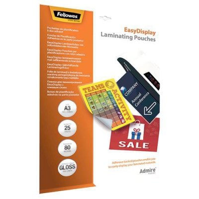 LAMINATOR POUCH ADHESIVE A3 80 25PCS 5601803 FELLOWES