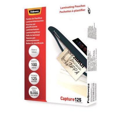LAMINATOR POUCH GLOSSY A6 125 100PCS 5307201 FELLOWES
