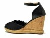 Sandały WRANGLER 38 LORETTA espadryle czarne na koturnie damskie 