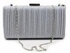 TOREBKA kopertówka wizytowa FASHION BAGS srebrna brokatowa