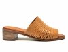 Klapki 39 Sokolski skóra 708 camel skórzane na obcasie
