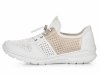Półbuty sneakersy 38 RIEKER L3254 białe złote damskie żurowane