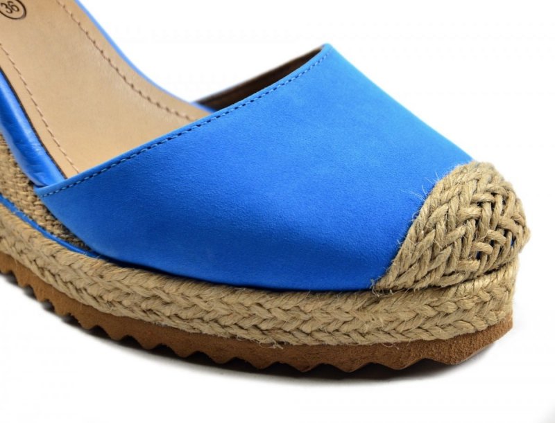 Sandałki espadryle 41 VEROFATTO 6015621 skóra niebieskie