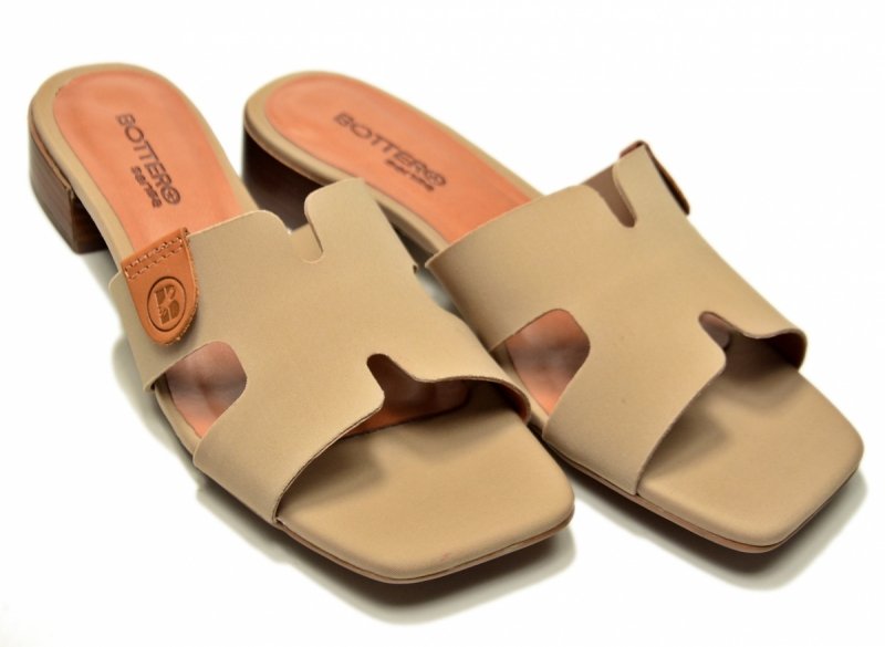 Klapki beżowe nude 40 BOTTERO lycra skóra 375803 beż