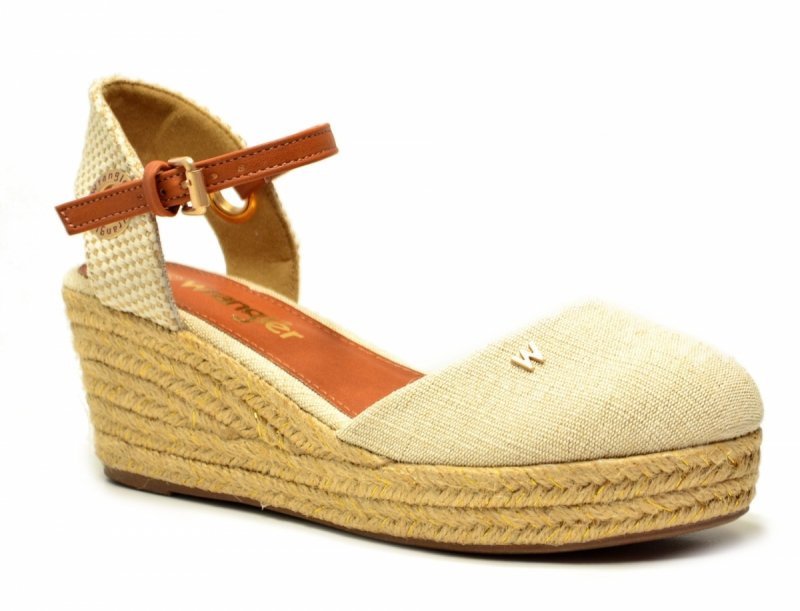 Sandały WRANGLER 40 BELA espadryle beżowe na koturnie