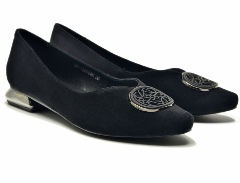 Baleriny półbuty 37 czarne zamsz POTOCKI 26-12808