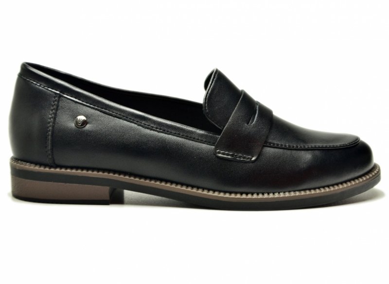 Mokasyny czarne skóra 38 półbuty VINCEZA 18131 skórzane damskie