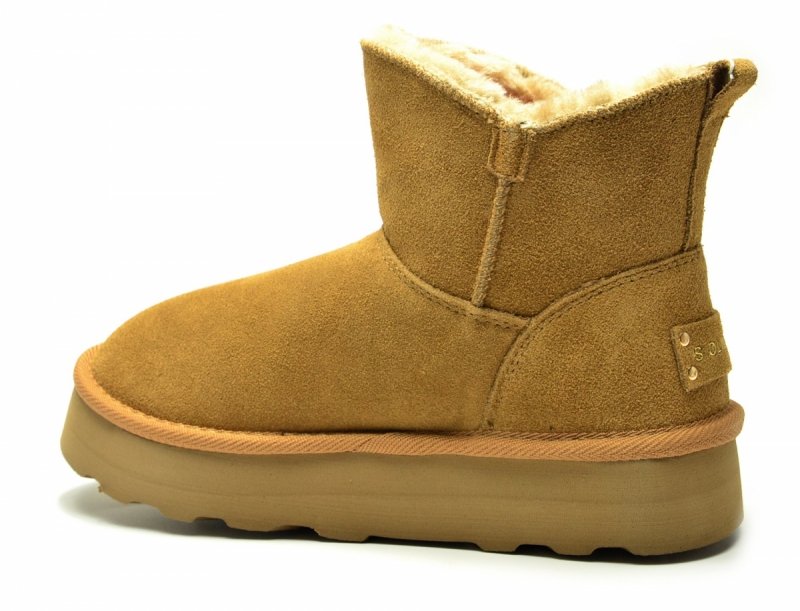Botki 39 S.OLIVER skóra 26447 skórzane camel damskie płaskie