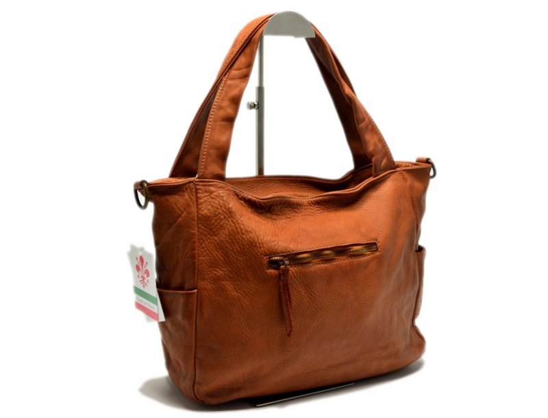 TOREBKA skóra vintage skórzana camel KEIRA brąz