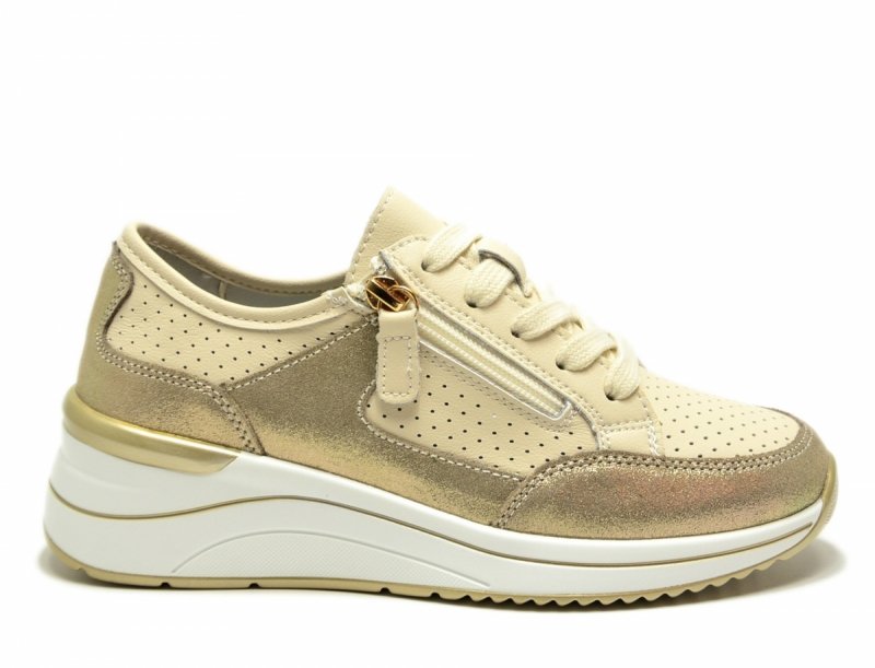 Półbuty sneakersy skóra 41 beżowe SOKOLSKI 391 beż skórzane