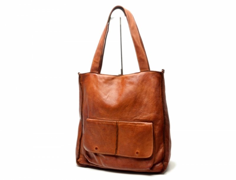 TOREBKA MIKO skóra camel vintage brązowa brąz duża