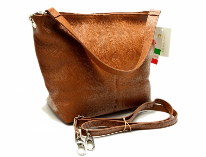 TOREBKA listonoszka MIKO skóra camel skórzana damska