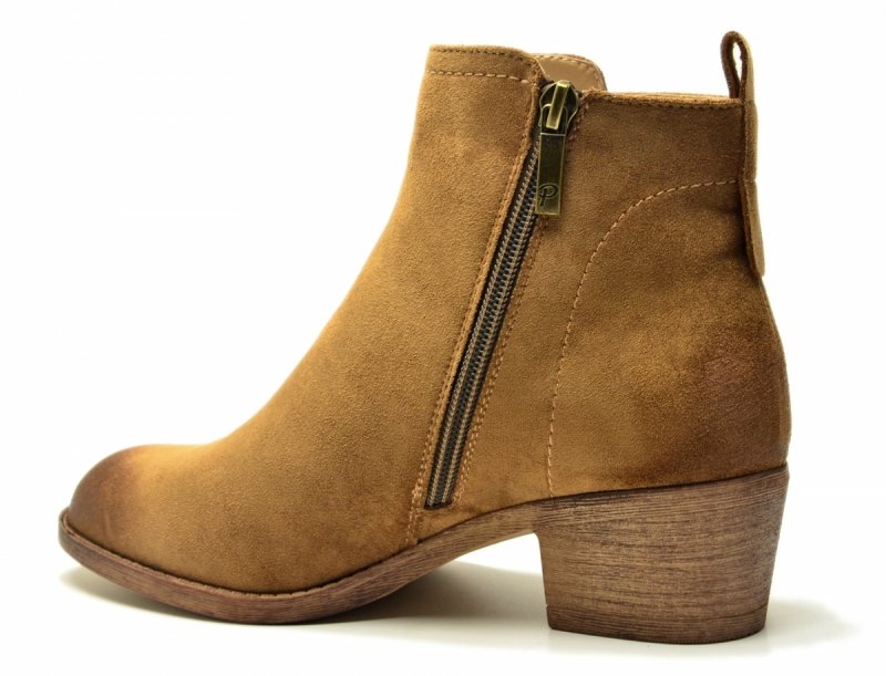 Botki 38 POTOCKI 12737 zamsz brązowe damskie brąz