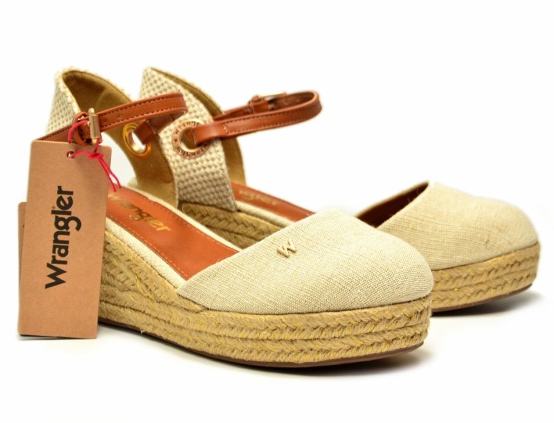 Sandały WRANGLER 38 BELA espadryle beżowe na koturnie