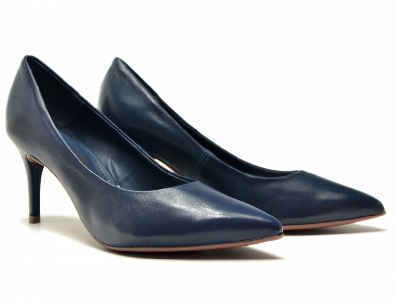 Czółenka 36 szpilki BOTTERO skóra granatowe sórzane granat