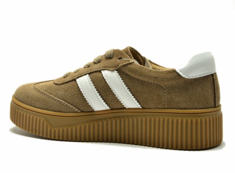 Półbuty sneakersy 40 skóra FILIPPO 6776 beżowe skórzane zamsz beżowe