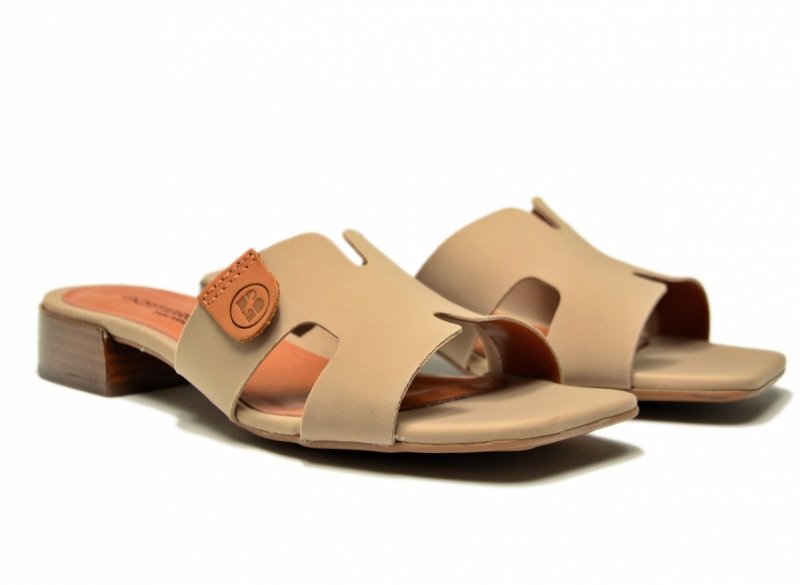 Klapki beżowe nude 41 BOTTERO lycra skóra 375803 beż