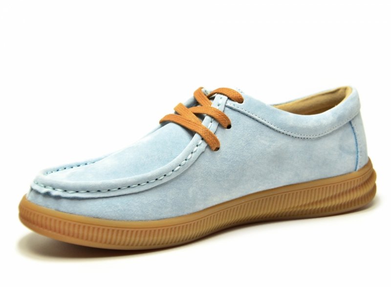 Półbuty 39 skóra VINCEZA 95391 błękitne skórzane zamsz niebieskie