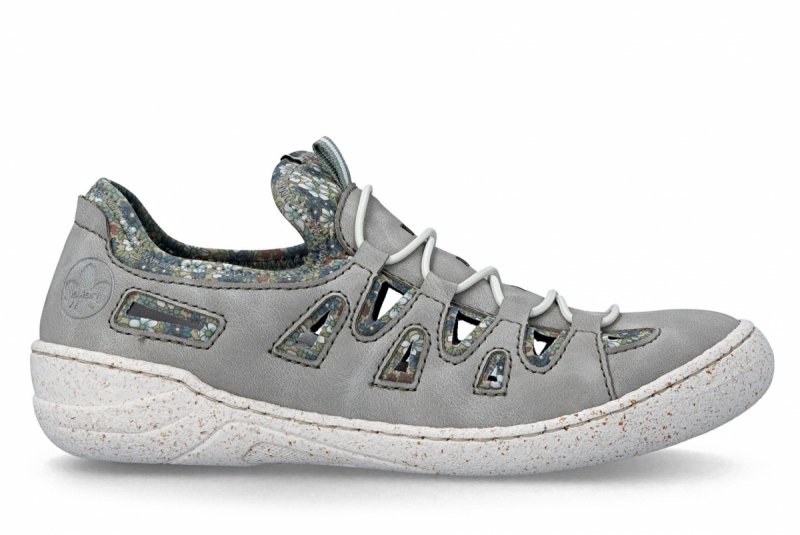 Półbuty sneakersy 37 RIEKER 54551 szare damskie ażurowane