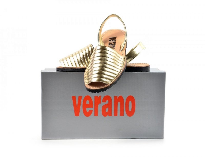 Sandały 35 skóra VERANO 459 złote klapki hiszpańskie