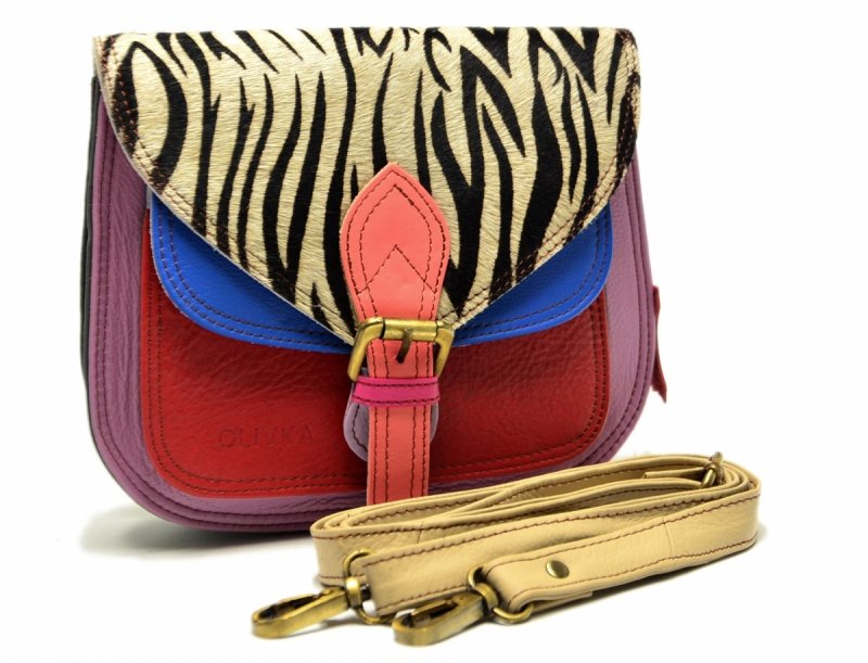 Torebka listonoszka OLIVKA skóra kolorowa skórzana 