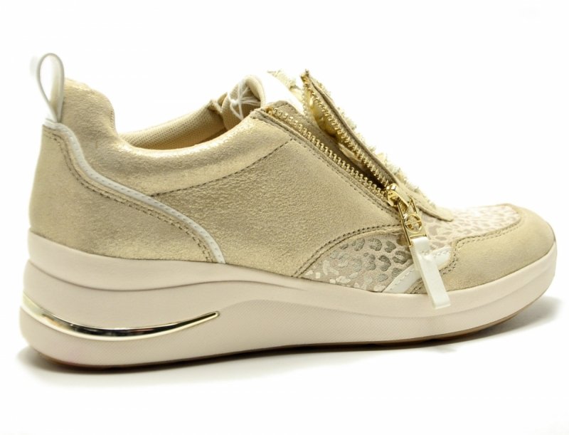 Sneakersy 40 TAMARIS 83714 skóra półbuty beżowe złote skórzane