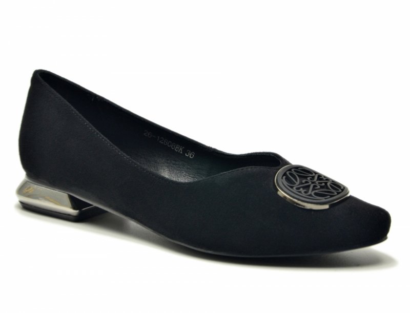 Baleriny półbuty 37 czarne zamsz POTOCKI 26-12808