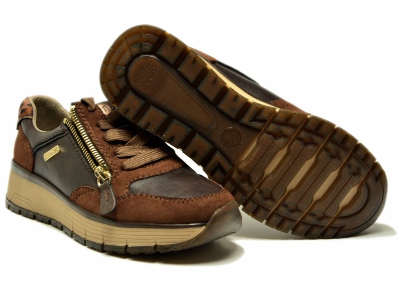 Półbuty sneakersy 39 JANA 23762 brązowe TEX brąz mocca