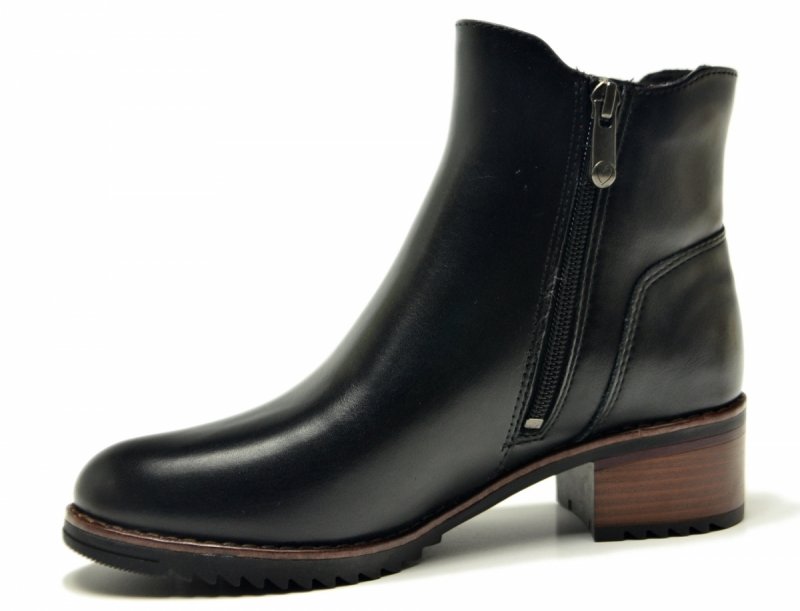 Botki 37 MARCO TOZZI skóra 25376 czarne skórzane brąz