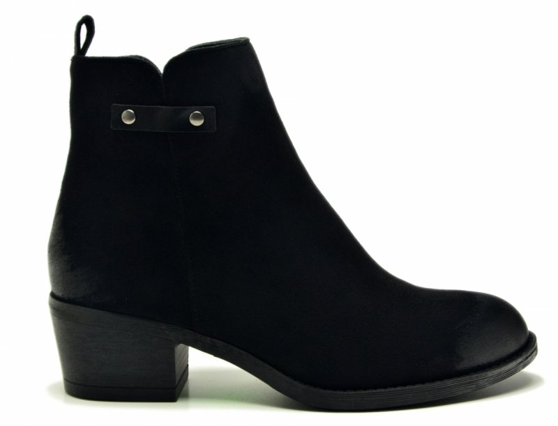 Botki 41 POTOCKI 12752 zamsz czarne damskie 
